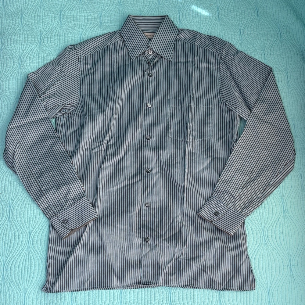 Ermenegildo Zegna Blue and Brown Striped Shirt